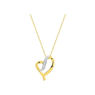 Collier en or jaune et diamant 0.03ct