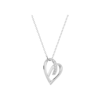 Collier en or blanc et diamant 0.02ct