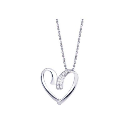 Collier en or blanc et diamant 0.04ct