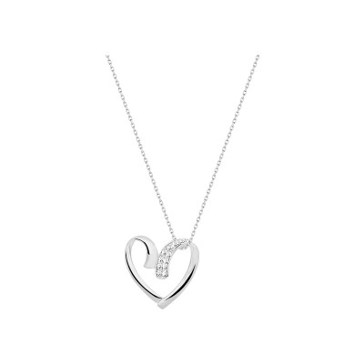 Collier en or blanc et diamant 0.04ct