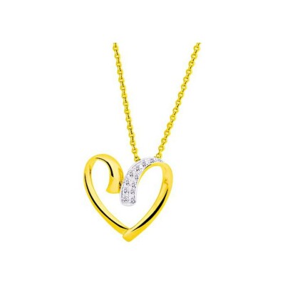 Collier en or jaune rhodié et diamant 0.04ct