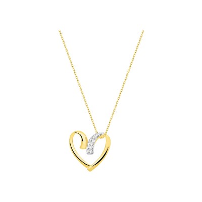 Collier en or jaune et diamant 0.04ct