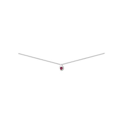 Collier en or blanc et rubis