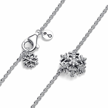 Collier Pandora Pendentif Flocon De Neige Scintillant en argent, 45cm