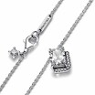 Collier Pandora Timeless Halo Scintillant Rectangulaire en argent, 45cm