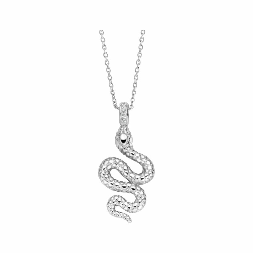 collier Ti Sento en argent rhodié, motif animal, 42cm