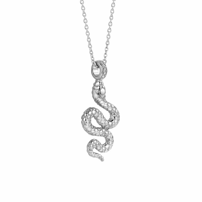 collier Ti Sento en argent rhodié, motif animal, 42cm