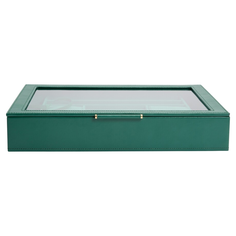 Wolf 1834 Sophia Jewelry Box with window, forest green leather