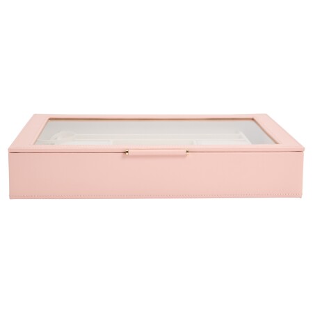 Boîte à bijoux vitrée Wolf 1834 Sophia en cuir quartz rose