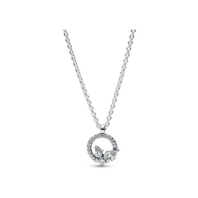 Collier Pandora cercle & herbier scintillant en argent