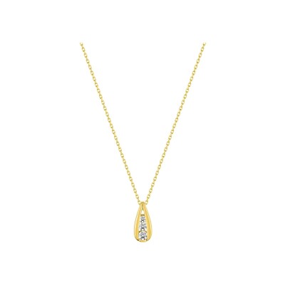 Collier en or jaune et oxyde de zirconium