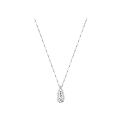 Collier en or blanc et oxyde de zirconium