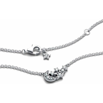 Collier Pandora Lune & Etoile Scintillantes en argent, taille 45 cm