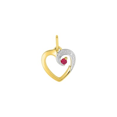 Pendentif en or jaune et rubis