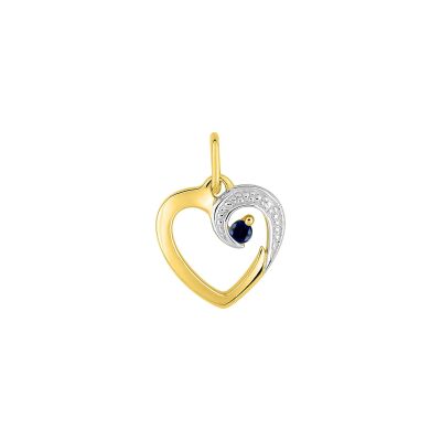 Pendentif en or jaune et saphir