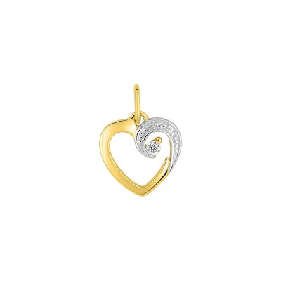 Pendentif en or jaune et oxyde de zirconium