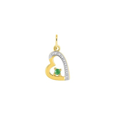 Pendentif en or jaune et émeraude