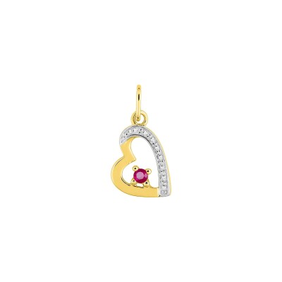 Pendentif en or jaune et rubis