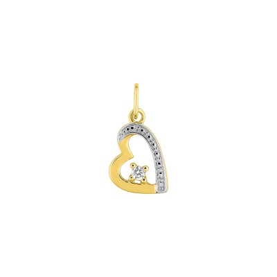 Pendentif en or jaune et oxyde de zirconium