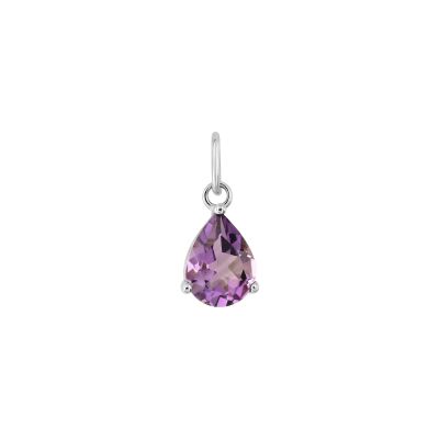 Pendentif en or blanc et améthyste