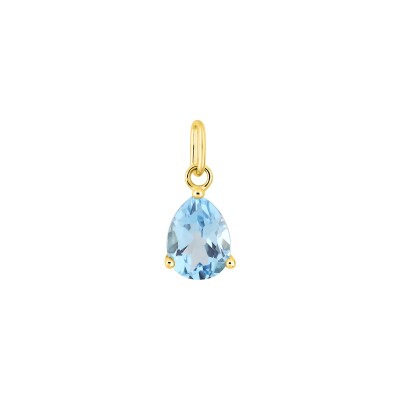 Pendentif en or jaune et topaze bleue