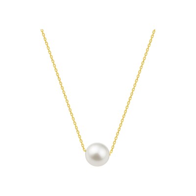 Collier en or jaune et perle de culture, taille 42cm