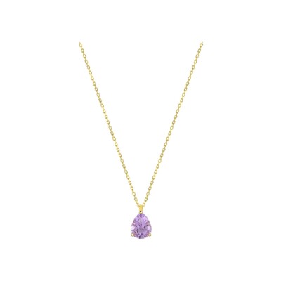 Collier en or jaune et améthyste