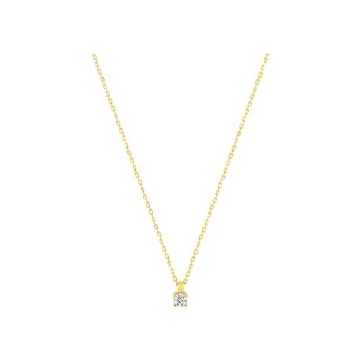Collier en or jaune et oxyde de zirconium