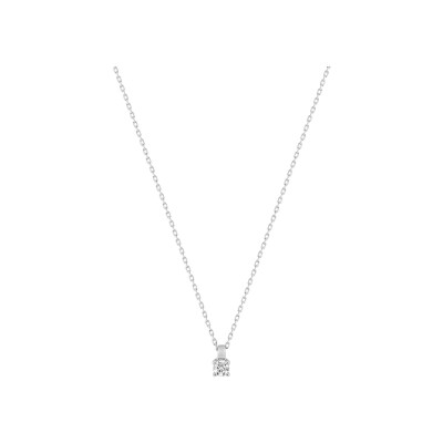 Collier en or blanc et oxyde de zirconium