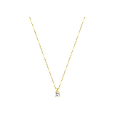 Collier en or jaune et oxyde de zirconium