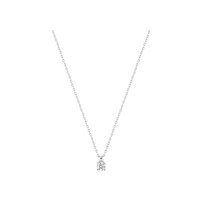 Collier en or blanc et oxyde de zirconium