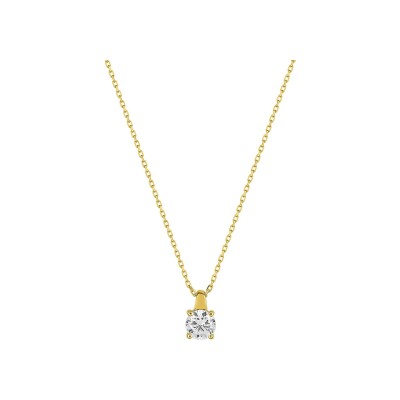 Collier en or jaune et oxyde de zirconium