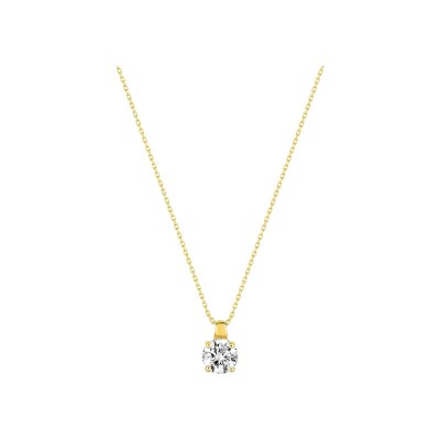 Collier en or jaune et oxyde de zirconium
