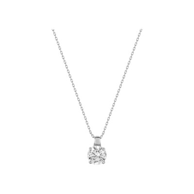 Collier en or blanc et oxyde de zirconium