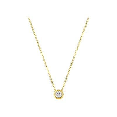 Collier en or jaune et oxyde de zirconium