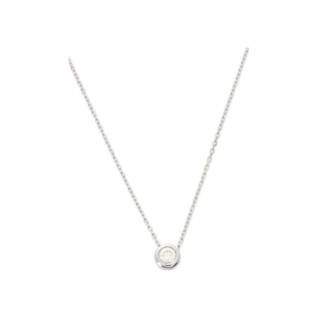 Collier en or blanc et oxyde de zirconium