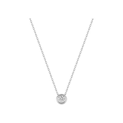 Collier en or blanc et oxyde de zirconium, taille 42cm