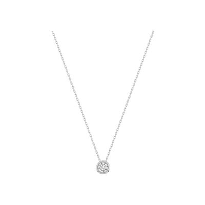 Collier en or blanc et oxyde de zirconium