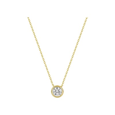 Collier en or jaune et oxyde de zirconium