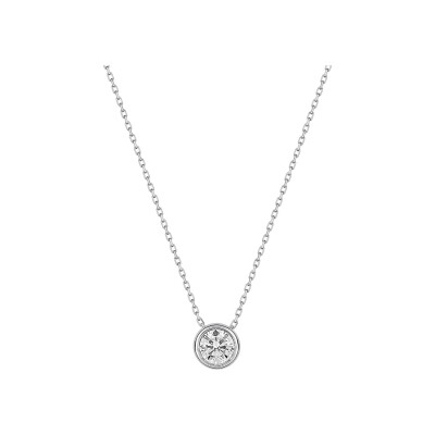 Collier en or blanc et oxyde de zirconium, taille 42cm