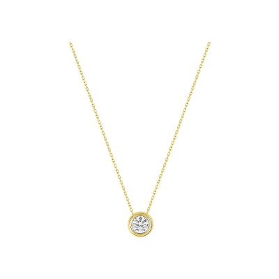 Collier en or jaune et oxyde de zirconium