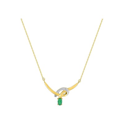 Collier en or jaune et émeraude