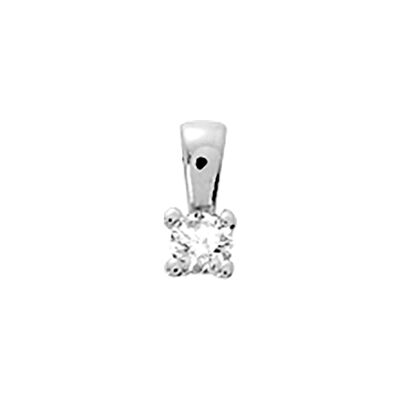 Pendentif en or blanc et oxyde de zirconium
