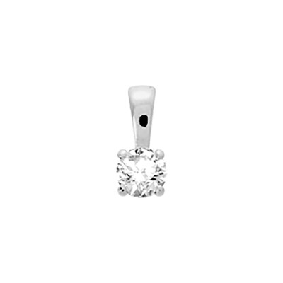 Pendentif en or blanc et oxyde de zirconium