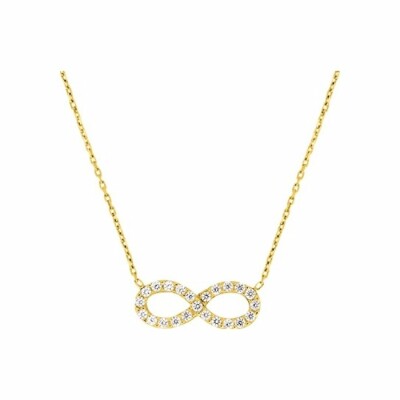 Collier infini en or jaune et oxyde de zirconium