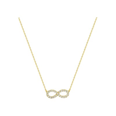 Collier en or jaune et oxyde de zirconium