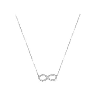 Collier en or blanc et oxyde de zirconium