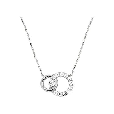 Collier en or blanc et oxyde de zirconium