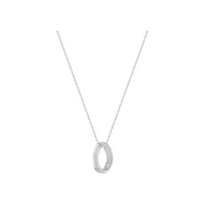 Collier en or blanc et oxyde de zirconium