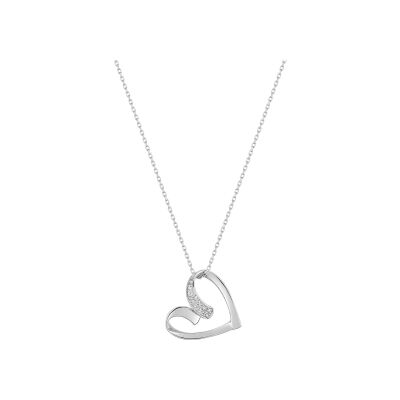 Collier en or blanc et oxyde de zirconium